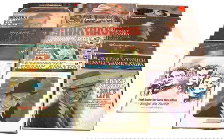 17 vintage Frank Sinatra albums in sleeves.