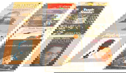 17 vintage Frank Sinatra albums in sleeves.