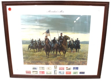 Confederate print of Sheridan's Men with Stamps framed