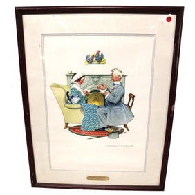 Norman Rockwell print titled Daily Sharing Vtg. Times