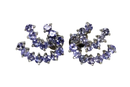 Natural tanzanite earrings in sterling silver