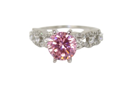 3 ctw pink sapphire and white topaz sterling ring size 7