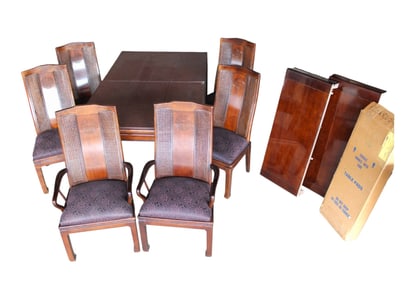 Nice vtg Bernhardt 7pc ornate and fancy dining set