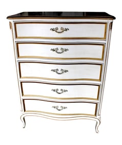 Vintage Henredon 5 drawer french style high chest