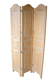 3 section natural finish room divider