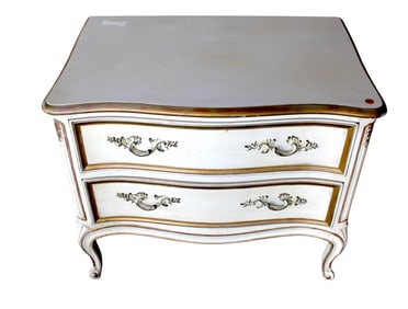 Vintage Henredon french style white and gold chest