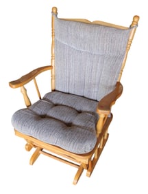 Maple platform glider rocker with cushion