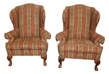 Nice pair of Ethan Allen high back wing chairs