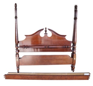 Thomasville queen size 4 poster cherry bed with rails