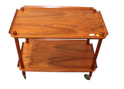 Poul Hundevad mid century modern 2 tier walnut tea cart: Poul Hundevad mid century modern 2 tier walnut tea cart, structurally sound and in good condition, original finish, no noticeable issues. 24"h x 29.5"l x 17"d