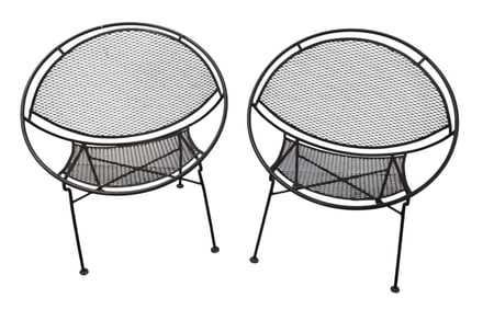 Set of 2 Salterini Maurizio Tempestini Mid Century Modern iron radar chairs