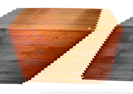 Mid century modern walnut bachelors chest: Mid century modern walnut bachelors chest, 3 drawer, structurally sound with some staining on top. 27"h x 36"l x 18"d