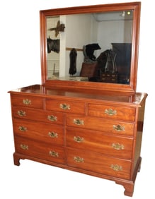 Henkel Harris cherry 9 drawer dresser and mirror