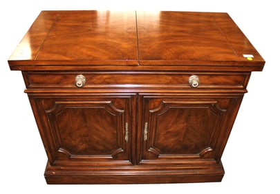 Karges burl walnut flip top server