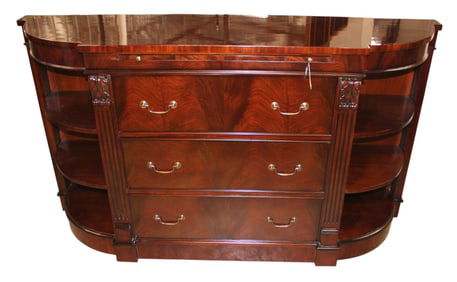 Beautiful solid mahogany curved credenza