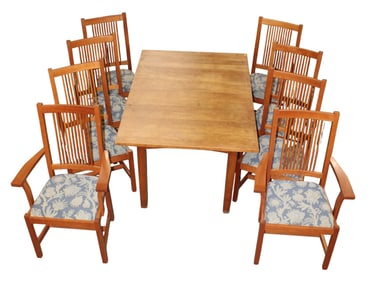 Vermont Furn 9 pc arts and craft style dining set