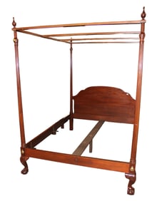 Baker solid mahogany queen size full canopy bed
