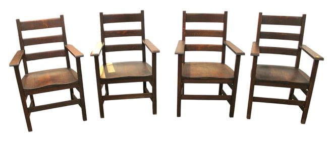 Lifetime style antique mission pub arm chairs