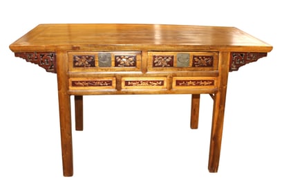Antique Asian 2 drawer altar table