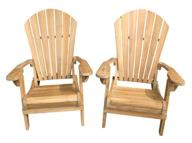 NEW pair solid teak folding miranda chairs