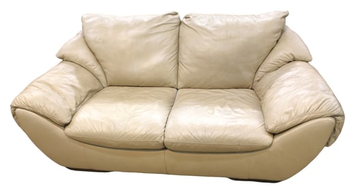 Natuzzi leather modern over size loveseat