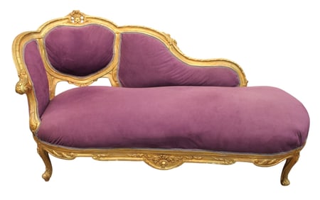 Early 20thC Neoclassical gilt French recamier