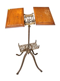 Antique fancy adj. bookstand w/dictionary
