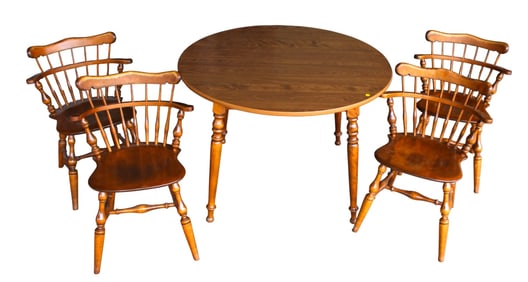 Vtg Ethan Allen 5pc cherry 42" breakfast set