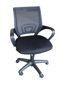 Black office chair, swivels, adj. seat height