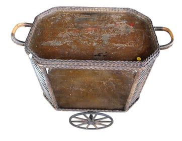 Antique wicker tea cart