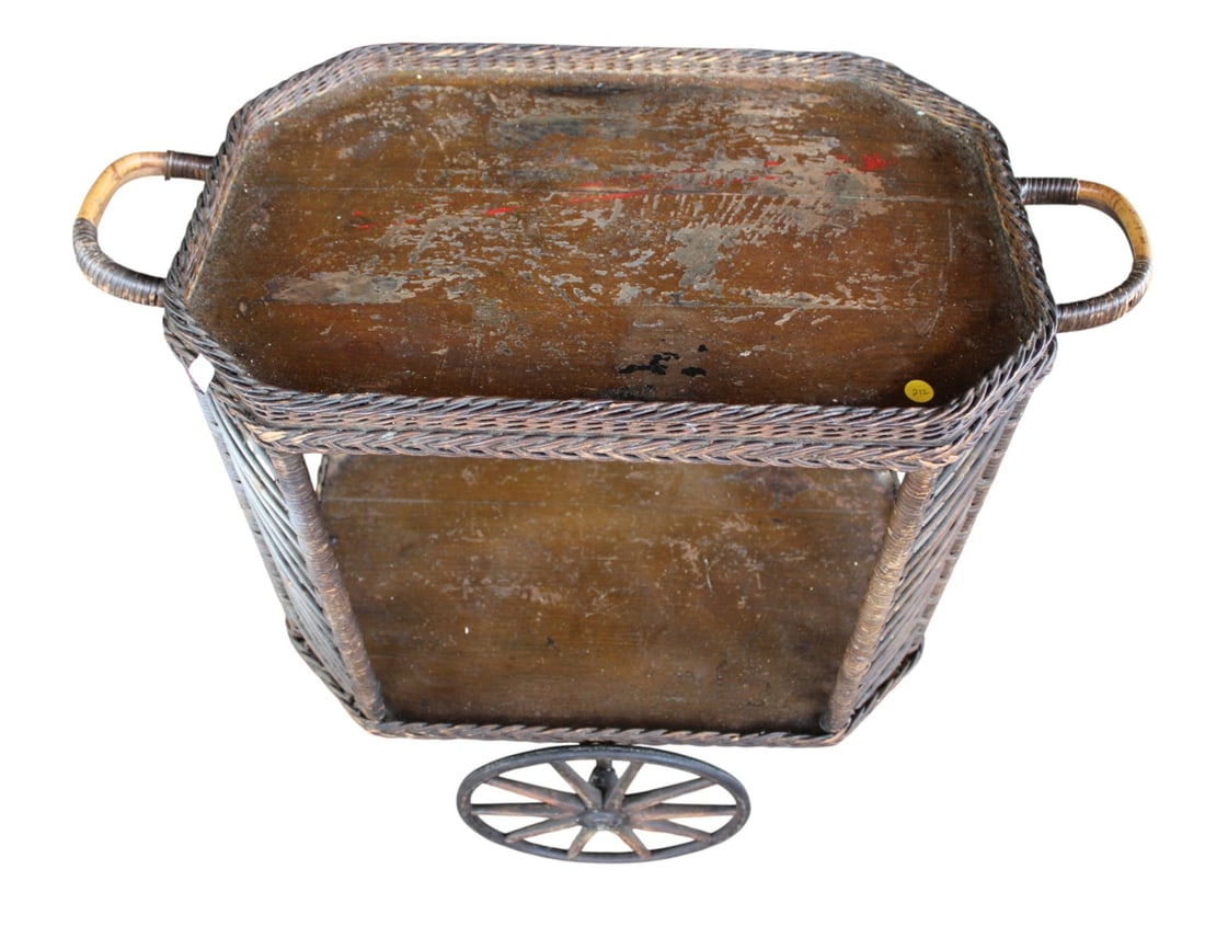 Antique wicker tea cart (1 of 5)