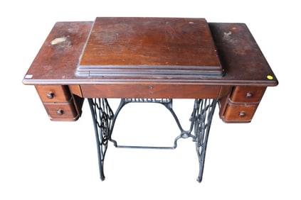 Antique 4 drawer treadle sewing machine base