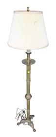 Semi antique brass pole floor lamp