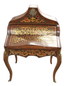 Semi ant. Fr. Secretary, bronze accents, boulle