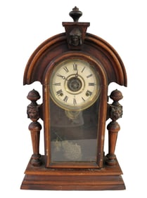 Antique Victorian lion head regulator clock