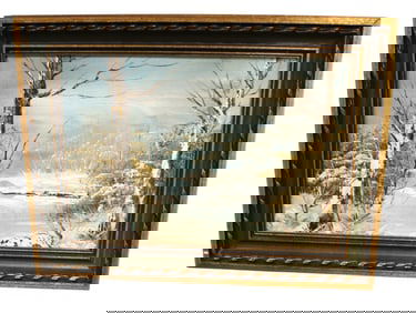 Vtg sg Joseph Lawson petite oil on canvas