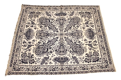 Antique 1856 PA Srhae22 coverlet in textile box