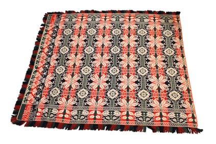 Antique John Seibert 1844 woven coverlet