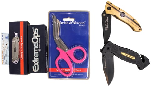 Smith and Wesson knives, scissors, multi tool