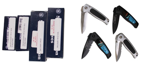 4 Smith and Wesson knives, baby swat, 1st millennium run