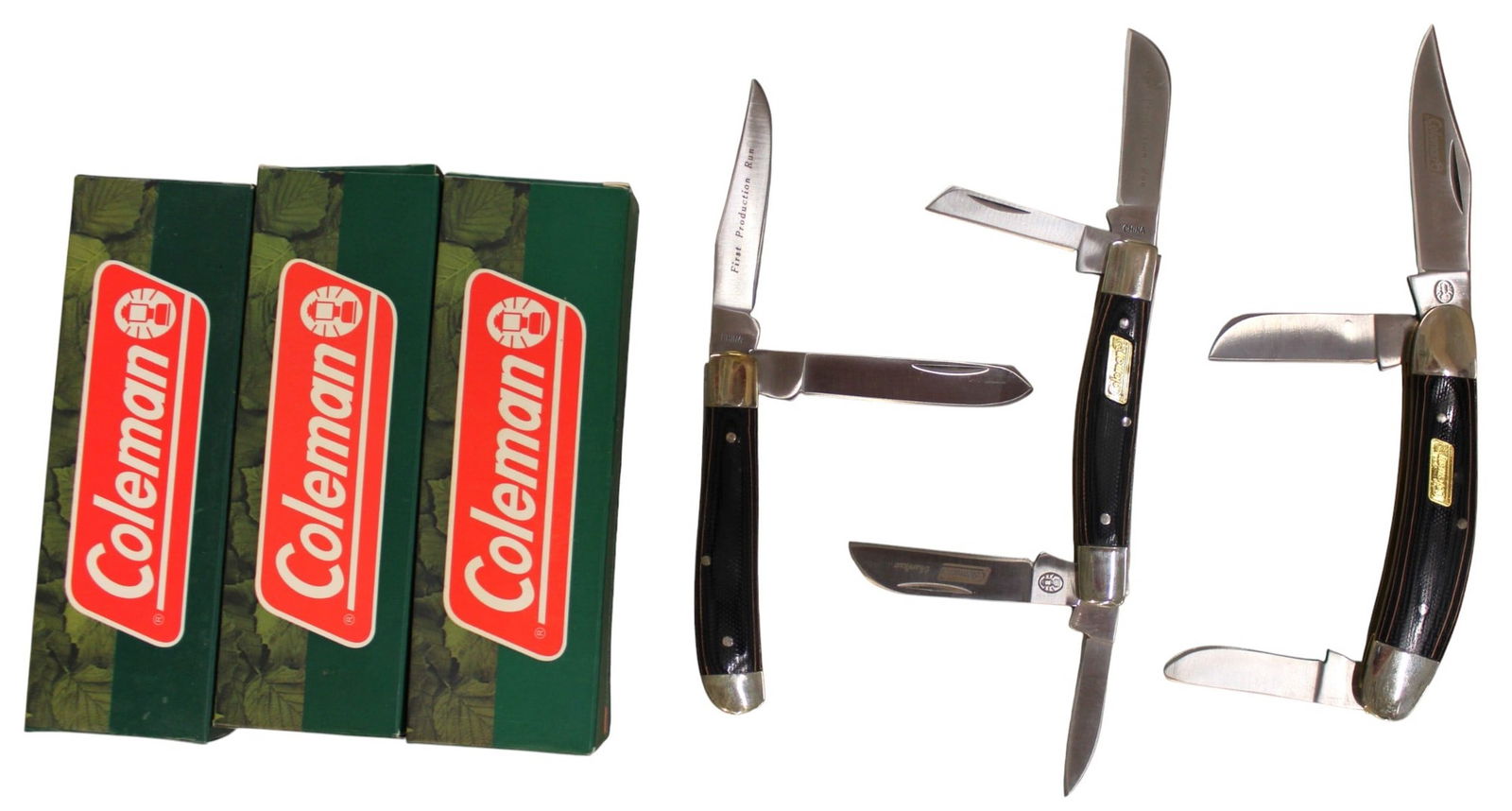 3 Coleman knives, 1st production run (1 of 2)