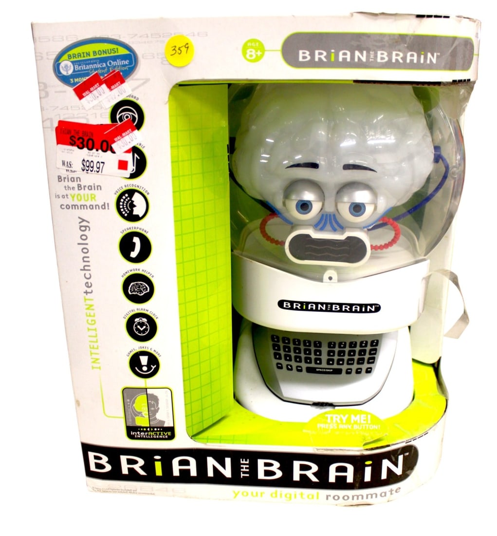 Vintage Brian the Brain Digital Room Mate in box: Vintage Brian the Brain Digital Room Mate in box. 14"h x 12"w x 10"