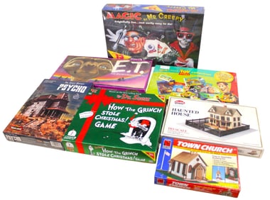 7 Vtg. Board Games and Models - some sealed
