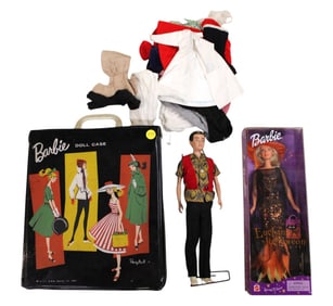 Vintage Male Barbie, Matell '61 case, clothes