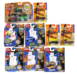 Vintage 9 piece lot: 4 Matchbox cars, 5 Matel