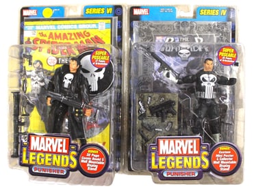 2 vtg Marvel Punishers Action Figures w/Comics sealed