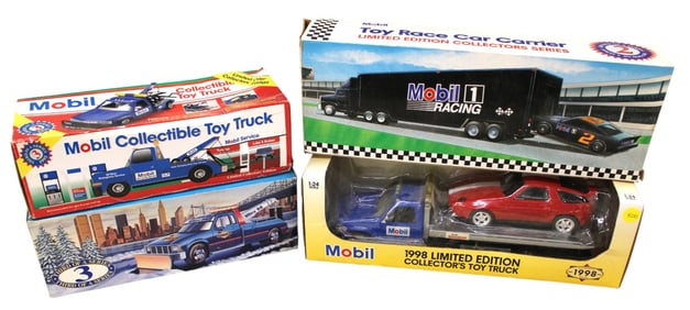 4 Mobil diecast trucks in boxes