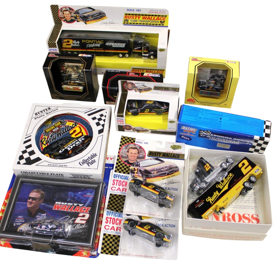 Rusty Wallace Nascar  diecast cars, plates, poster (1 of 2)