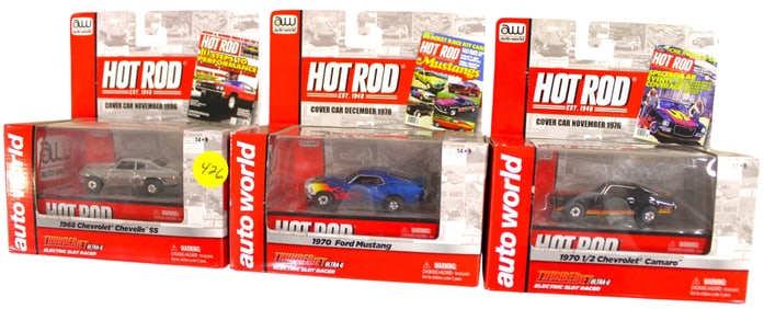 3 Auto World Thunder Jet Ultra 6 electric slot cars