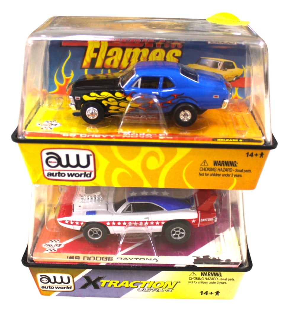 Auto World slot cars 1969 Chevy Nova SS and Dodge Daytona (1 of 3)